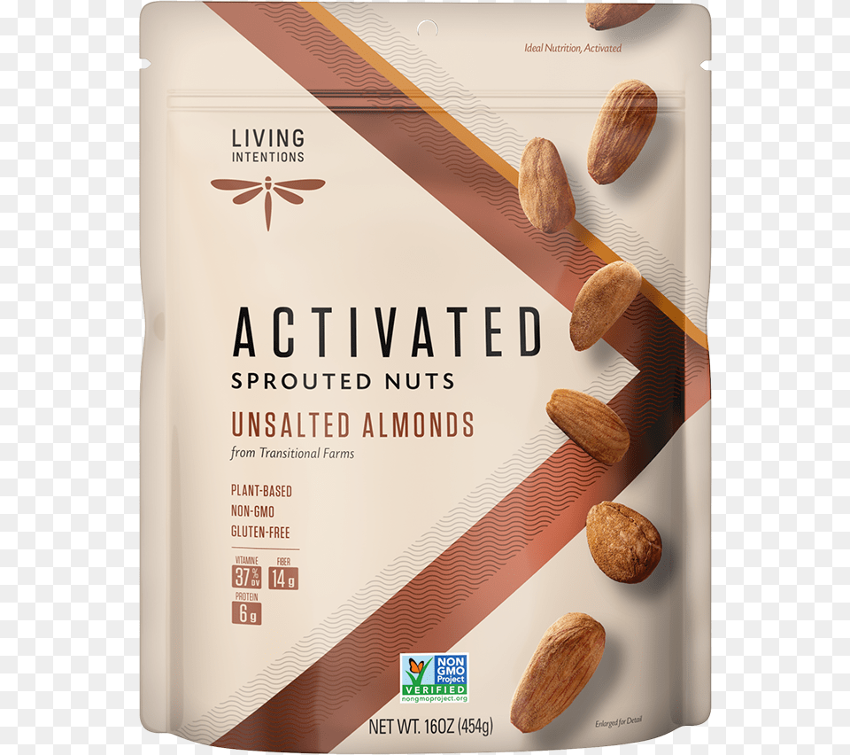 Living Intentions Unsalted Almonds, Almond, Food, Grain, Produce Png Image