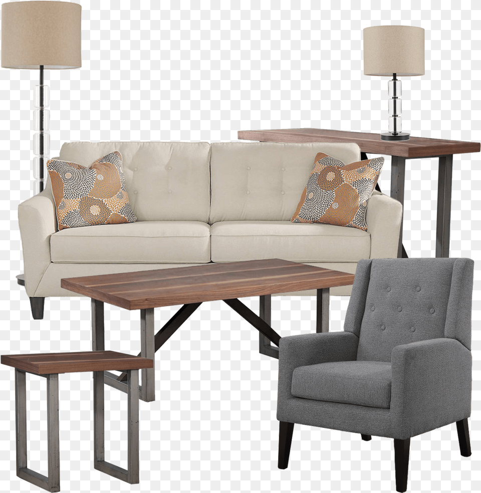 Living Room, Table, Couch, Lamp, Furniture Png Image