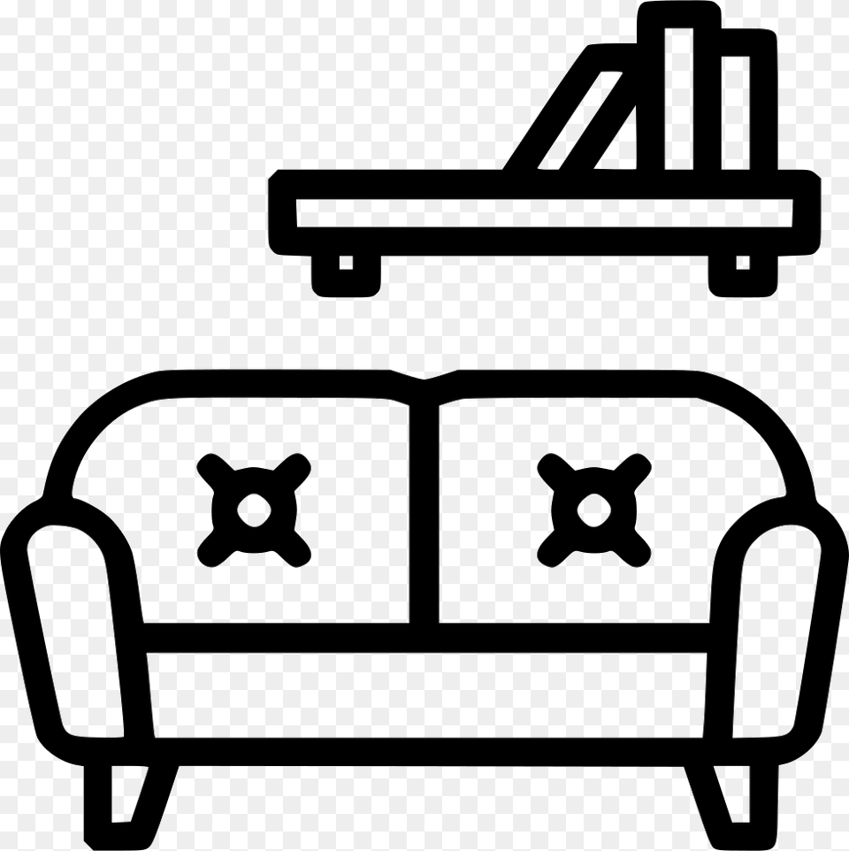 Living Room Clipart Icons Living Room Couch, Furniture, Stencil Free Png