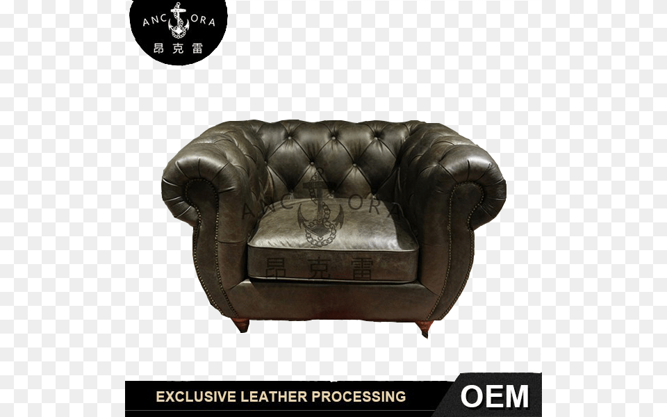 Living Room Furniture Rolled Arm Single Sofa Chair Divano In Cuoio Invecchiato, Couch, Armchair Png Image