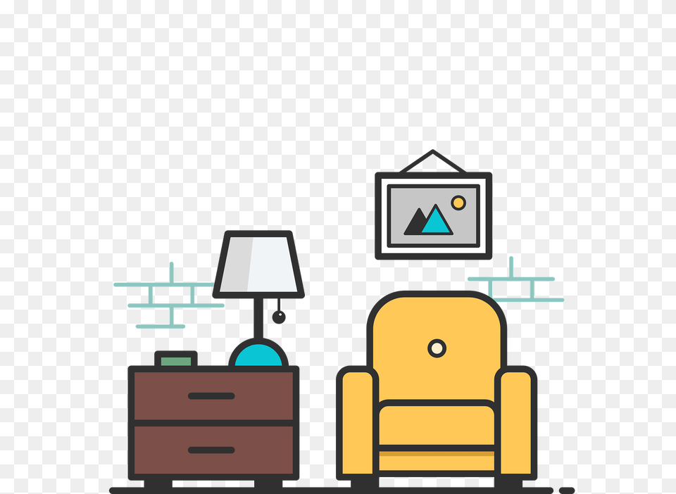 Living Room Interior Clipart, Furniture Png