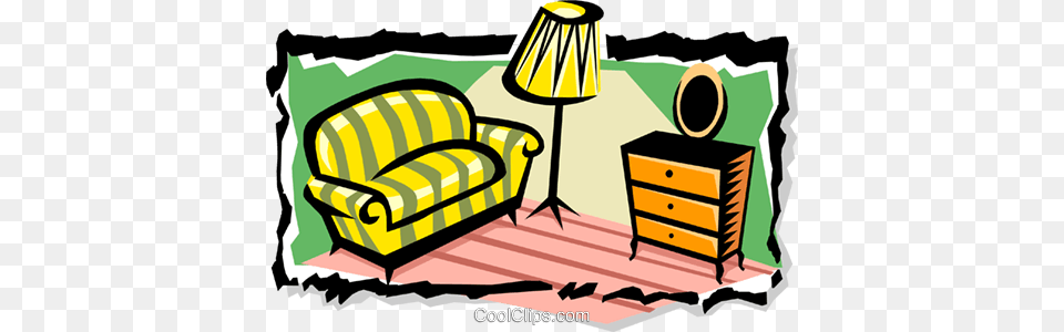 Living Room Royalty Free Vector Clip Art Illustration, Furniture, Lamp, Cabinet, Indoors Png