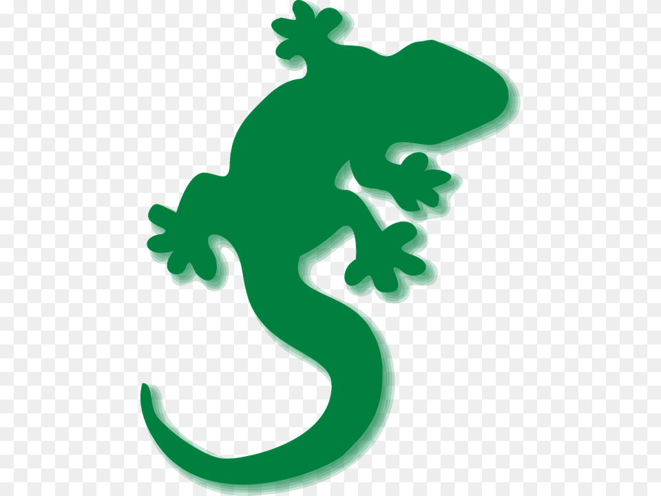 Lizard Green Gecko Silhouette Shadow Gecko Clipart, Animal, Reptile, Baby, Person Png Image