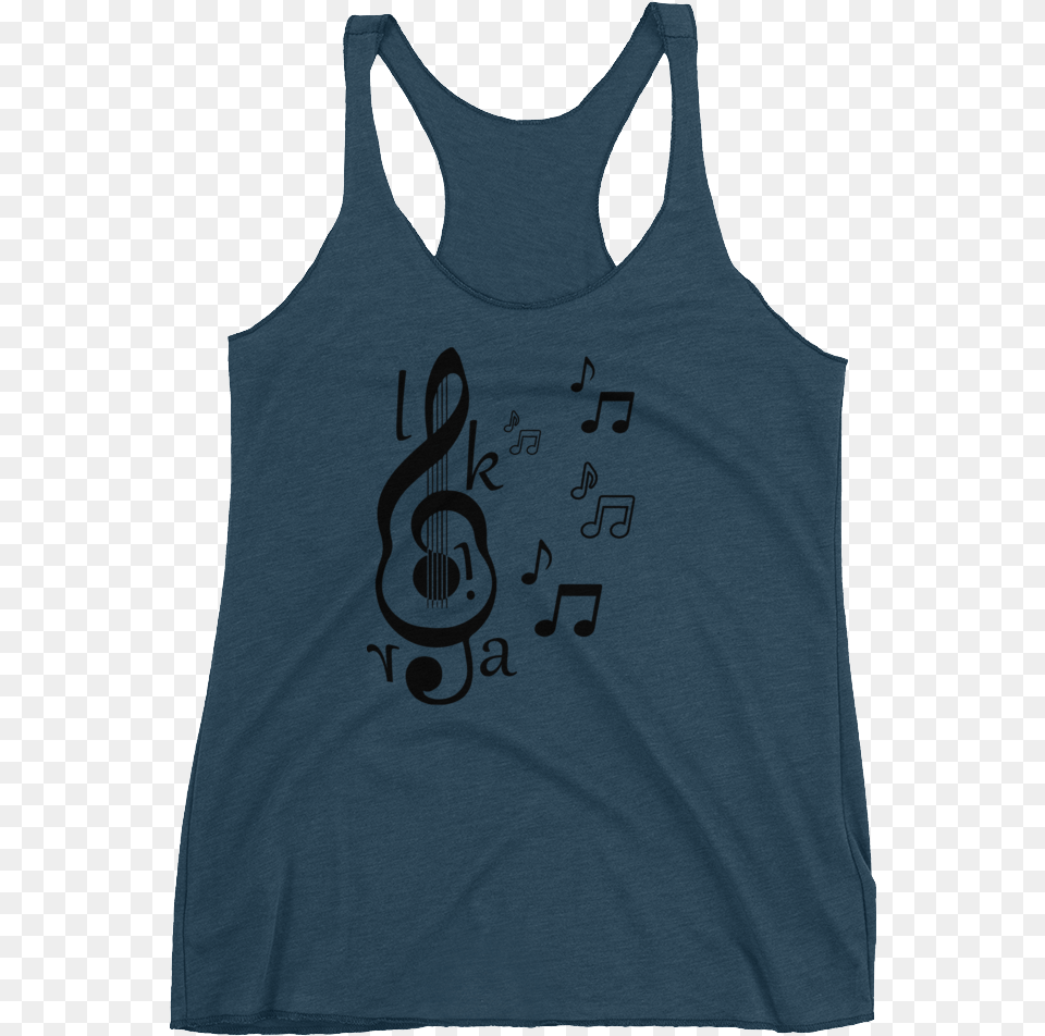 Lkira Treble Clef Guitar Musical Notes Womenu0027s Racerback Tank Sleeveless Shirt, Clothing, Tank Top, Person, Undershirt Png