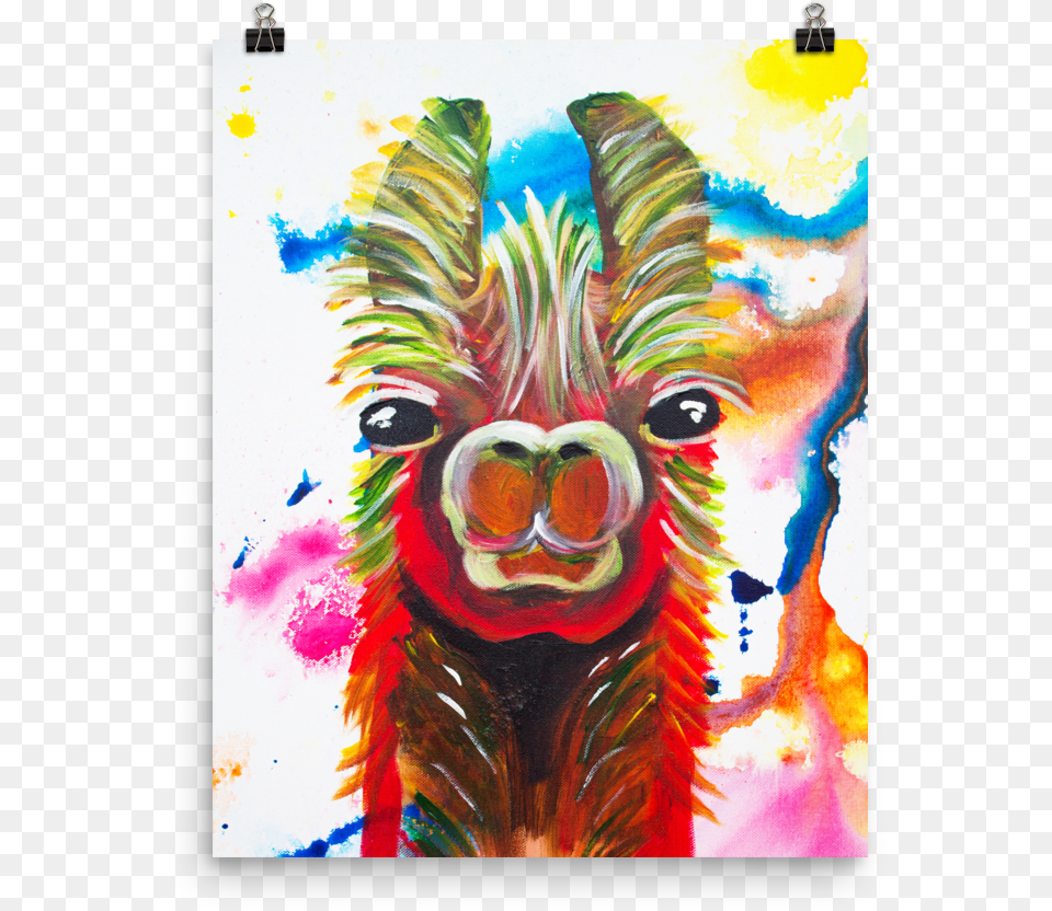 Llama Art Print Illustration, Modern Art, Painting, Person, Canvas Free Transparent Png