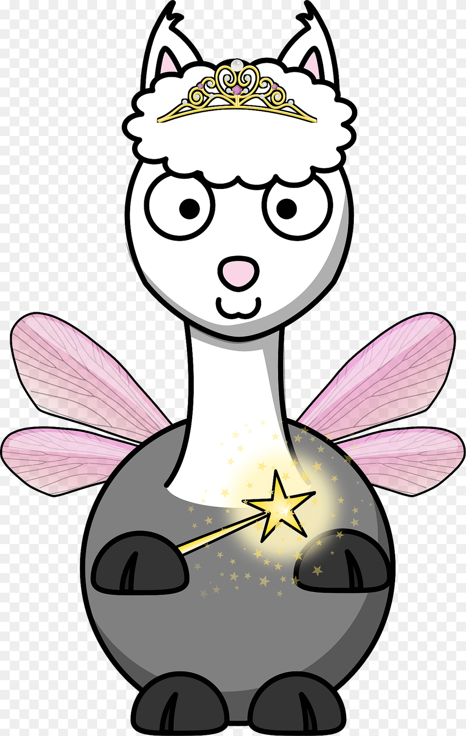 Llama Fairy Clipart, Face, Head, Person, Winter Png Image