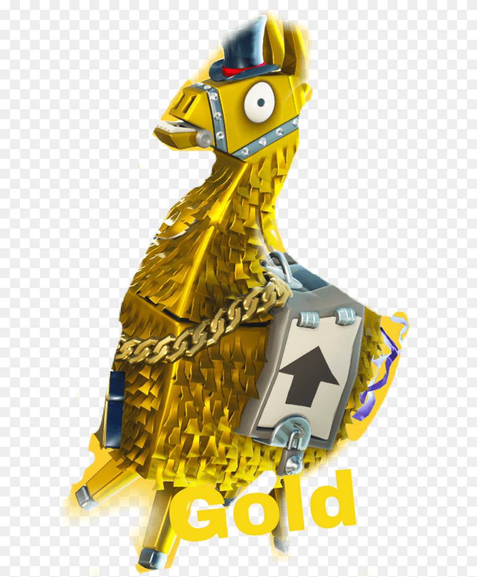 Llama Fortnite Gold Golden Fortnite Save The World Golden Llama, Toy, Animal Png Image