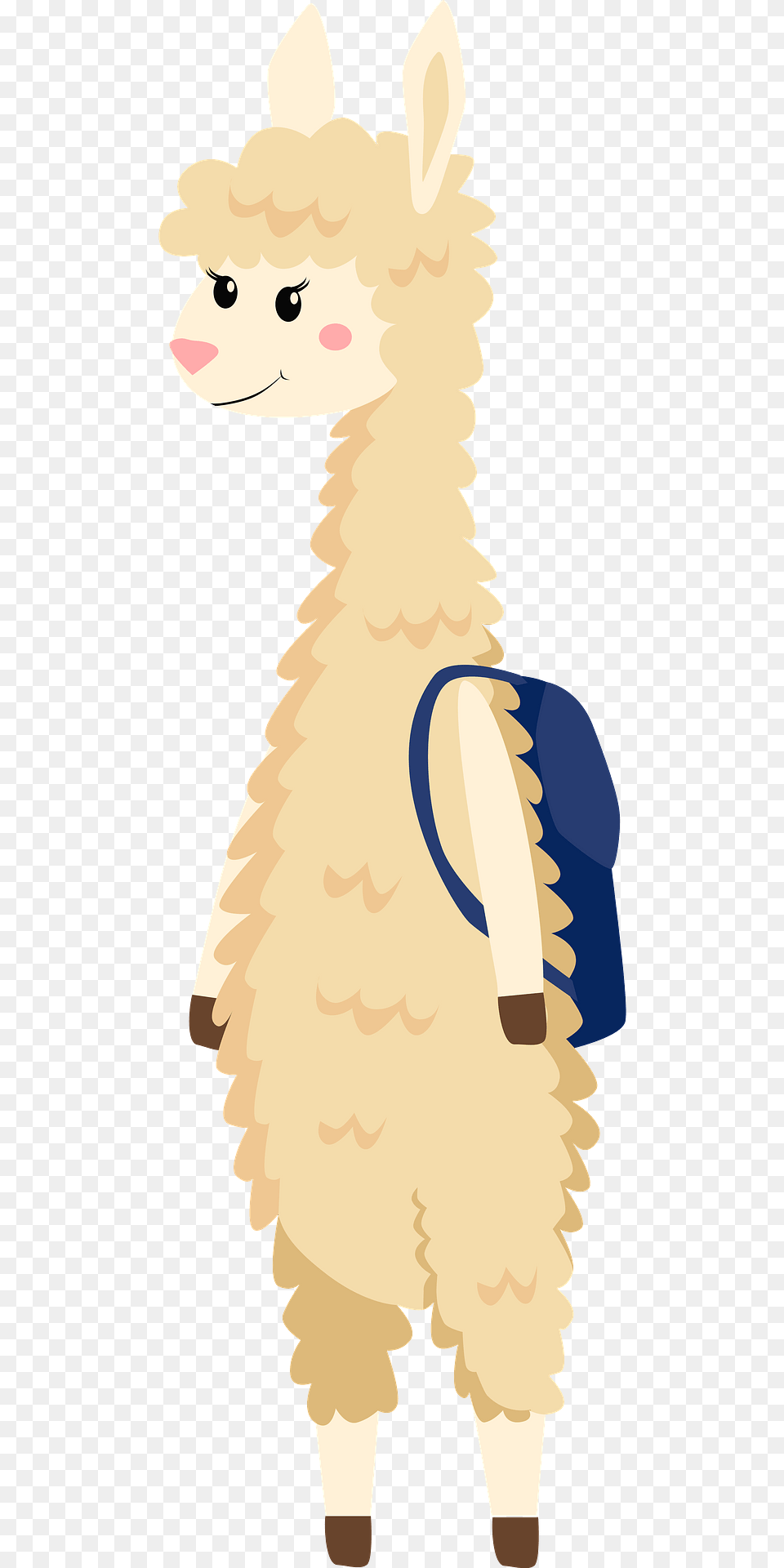 Llama Going To School Clipart, Baby, Person, Animal, Mammal Free Transparent Png