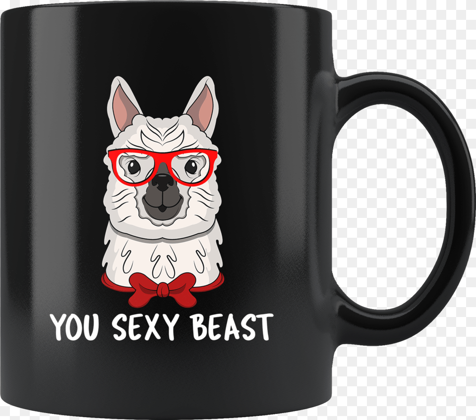Llama Hipster Glasses Sexy Beast Alpaca Lover Cute Mug, Cup, Beverage, Coffee, Coffee Cup Free Png