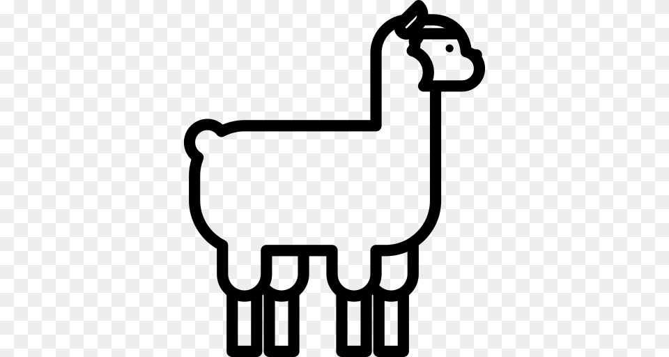 Llama Icon, Gray Free Transparent Png