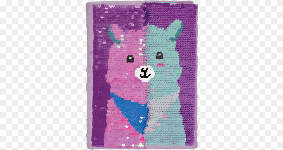 Llama Reversible Sequin Journal With Fleece Back The Iscream Reversible Sequin Journal, Home Decor, Rug, Applique, Pattern Png