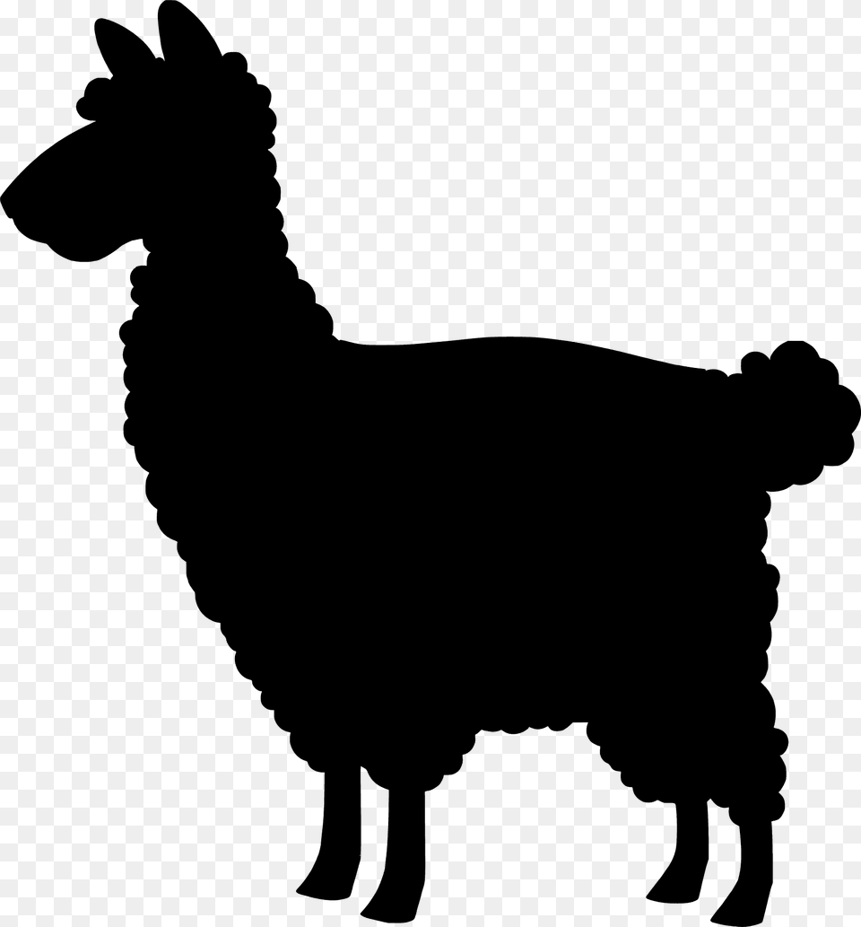 Llama Silhouette, Animal, Livestock, Mammal, Sheep Free Transparent Png