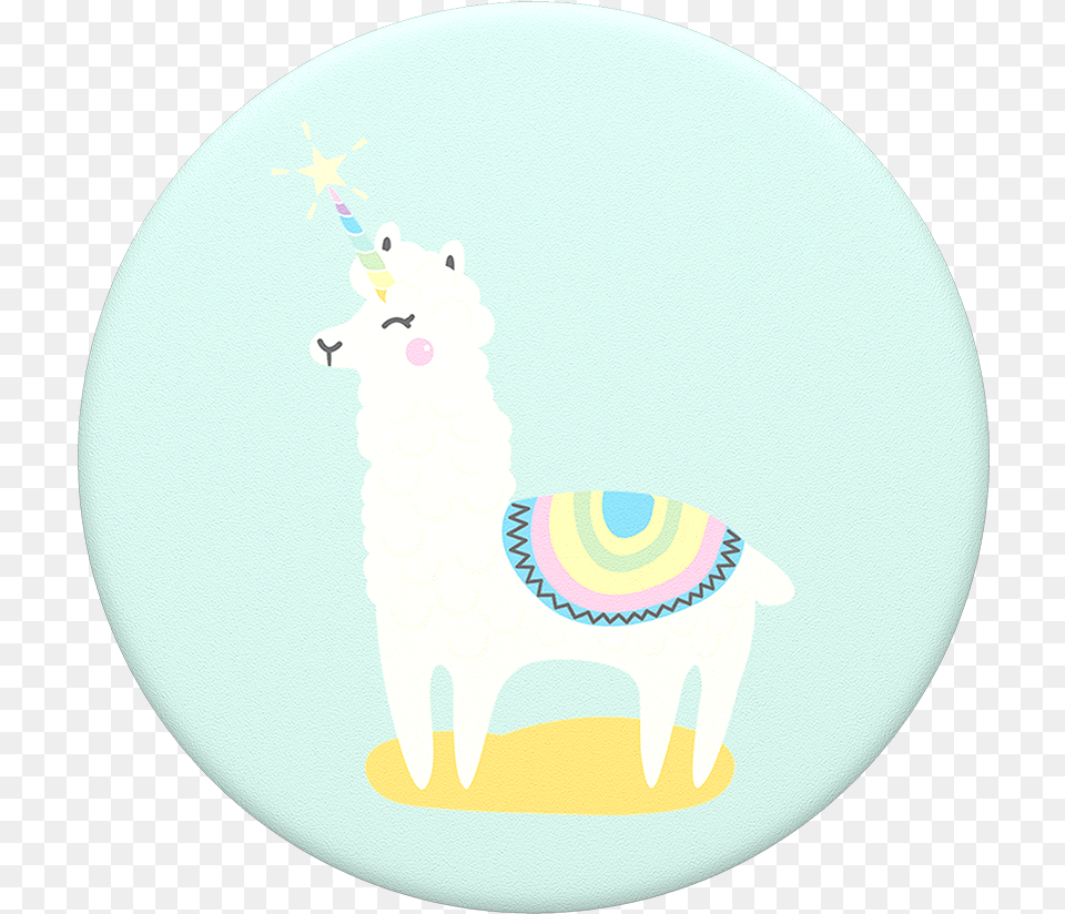 Llama Unicorn Popsocket, Turquoise, Person, People, Art Free Png Download