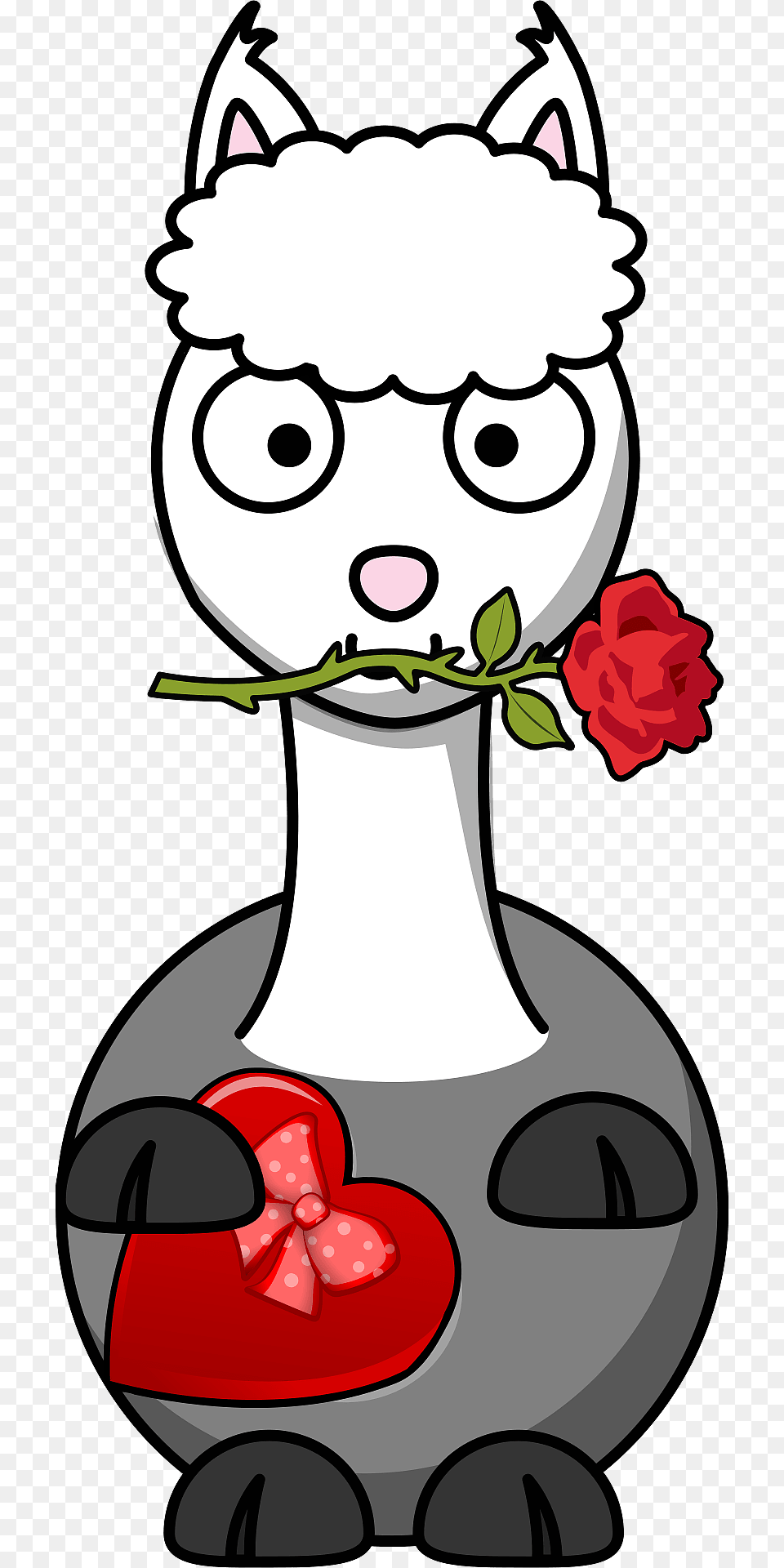 Llama Valentine Clipart, Flower, Plant, Rose, Face Free Png Download