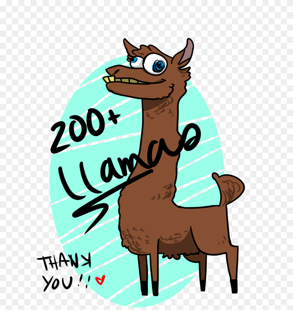 Llamas Thank You, Animal, Baby, Deer, Mammal Png Image