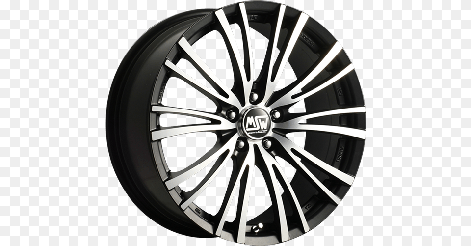Llanta Msw 20 8x19 5114 Et45 Bfp Oz Wheels Black Silver, Alloy Wheel, Car, Car Wheel, Machine Free Png