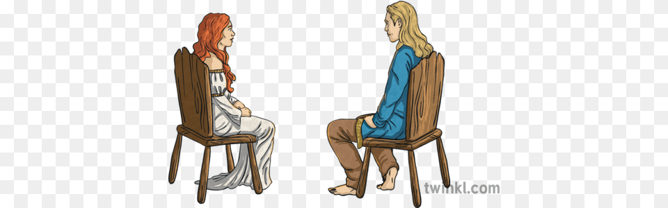 Lleu And Blodeuwedd No Background Marriage Flowers Bride Sitting, Person, Adult, Conversation, Female Png