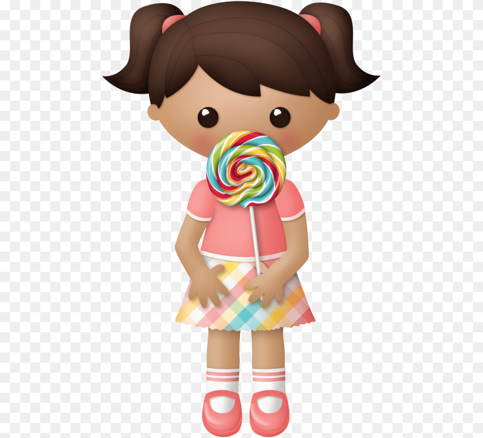 Lo Divertido Del Dulce Cartoon Girl With Lollipop, Candy, Food, Sweets, Baby Png Image