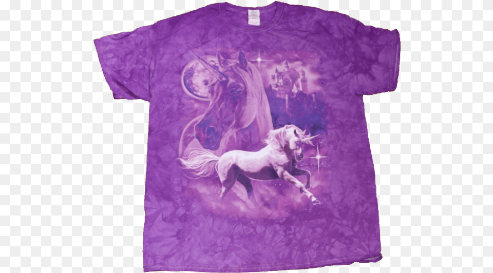 Load Image Into Gallery Viewer Fantasy Unicorn T Castle Purple Unicorns, Clothing, T-shirt, Shirt, Animal Free Transparent Png