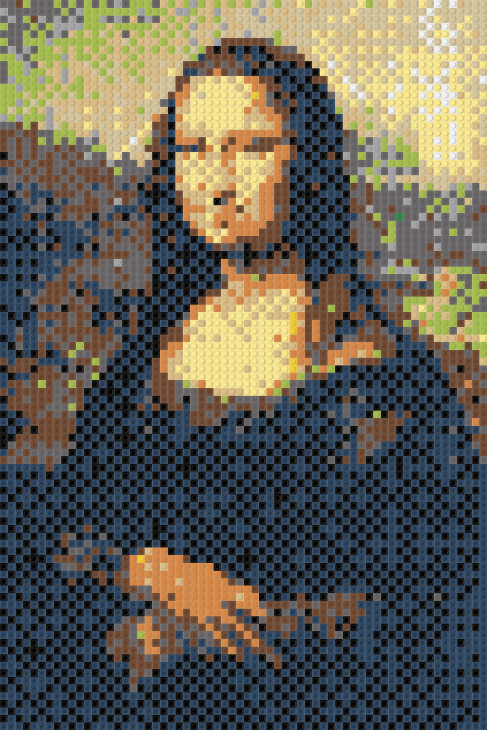 Load Image Into Gallery Viewer Mona Lisa Leonardo Leonardo Da Vinci Mona Lisa Art Print Poster, Adult, Female, Mosaic, Person Free Transparent Png