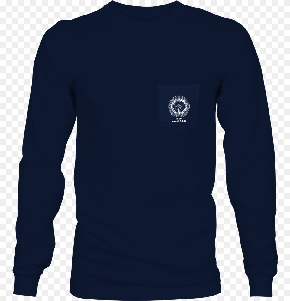 Load Image Into Gallery Viewer Navy Long Sleeve Pocket Camisa Termica Masculina, Clothing, Long Sleeve, T-shirt, Person Png