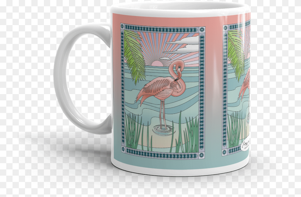 Load Image Into Gallery Viewer Pink Flamingo Dusk Funny Coffee Mugs, Cup, Beverage, Coffee Cup Png