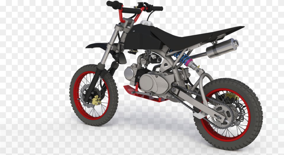 Load In 3d Viewer Uploaded By Anonymous Pitbike Cad, Machine, Spoke, Motorcycle, Transportation Free Png