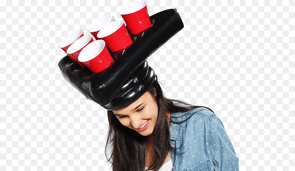Load Into Gallery Viewer Beer Pong Hat Inflatable Beer Pong Hat, Head, Face, Portrait, Photography Free Png