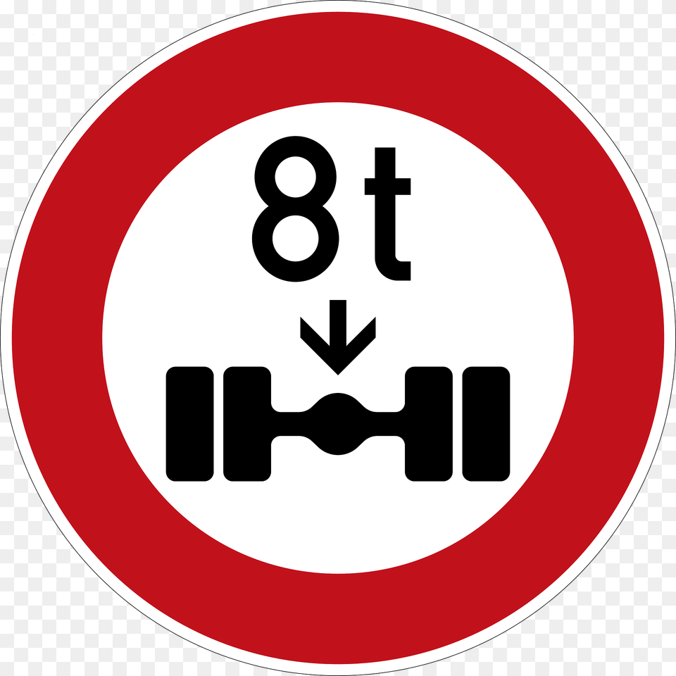 Load Limit Per Axle 8 Tonnes Clipart, Sign, Symbol, Road Sign Free Transparent Png