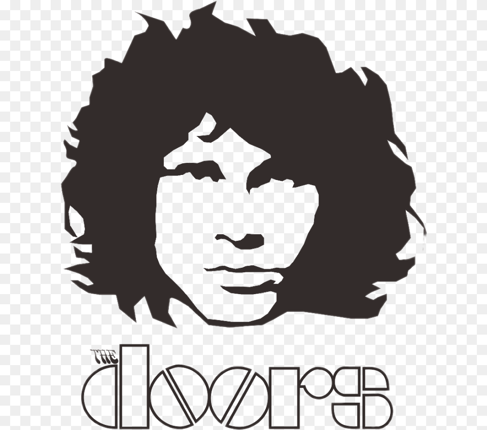 Transparent Sticker Jim Morrison Logo, Stencil, Face, Head, Person Free Png Download