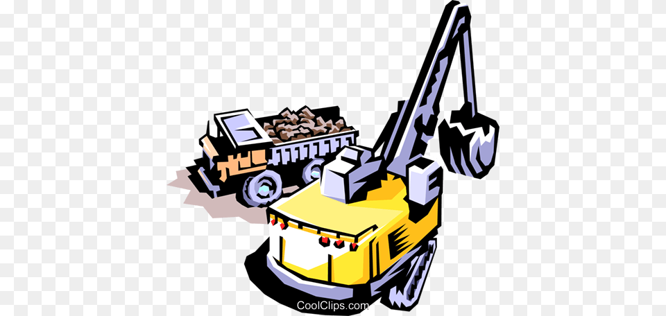 Loader And Dump Truck Royalty Vector Clip Art Illustration, Tow Truck, Transportation, Vehicle, Bulldozer Free Png