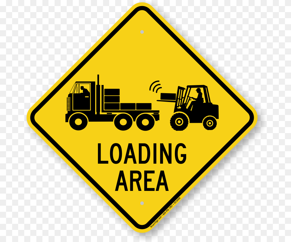 Loading Area Caution Sign Share The Road Sign, Symbol, Road Sign, Machine, Wheel Png