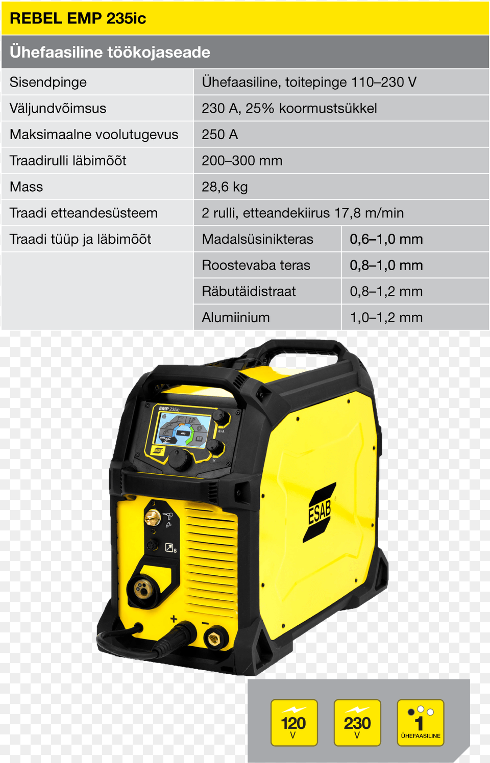 Loading Esab Rebel Em 235ic Mig Welder, Machine, Computer Hardware, Electronics, Hardware Free Transparent Png