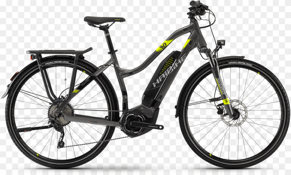 Loading Zoom Gray Haibike Sduro Trekking 40 Electric Bike 2018 Anthraciteblacklime, Bicycle, Machine, Mountain Bike, Transportation Png Image