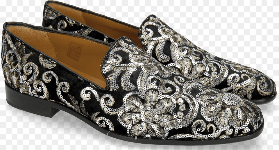 Loafers Prince 1 Textile Zardosi Black Slip On Shoe, Clothing, Footwear, Sneaker, Accessories Free Png Download