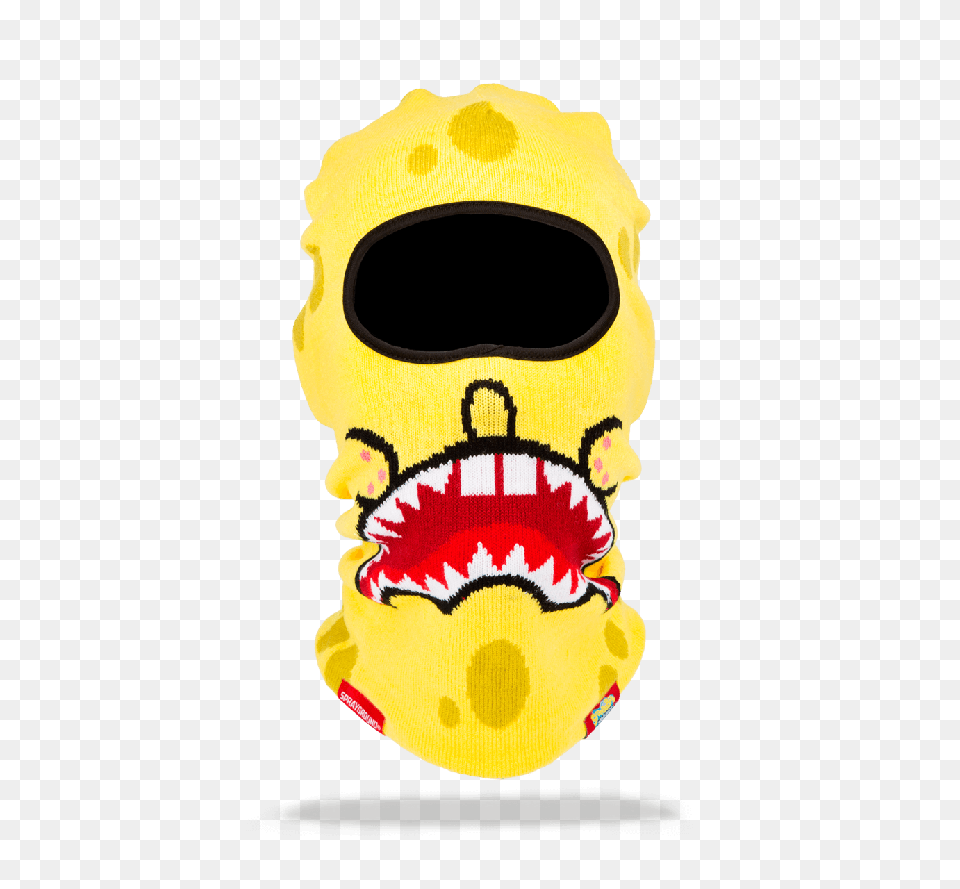 Lobo Negro Sprayground Spongebob Shark Mouth Ski Mask, Face, Head, Person Free Png Download