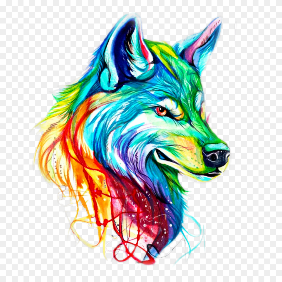 Lobo Wolf Lobos Rainbow, Art, Animal, Horse, Mammal Png Image