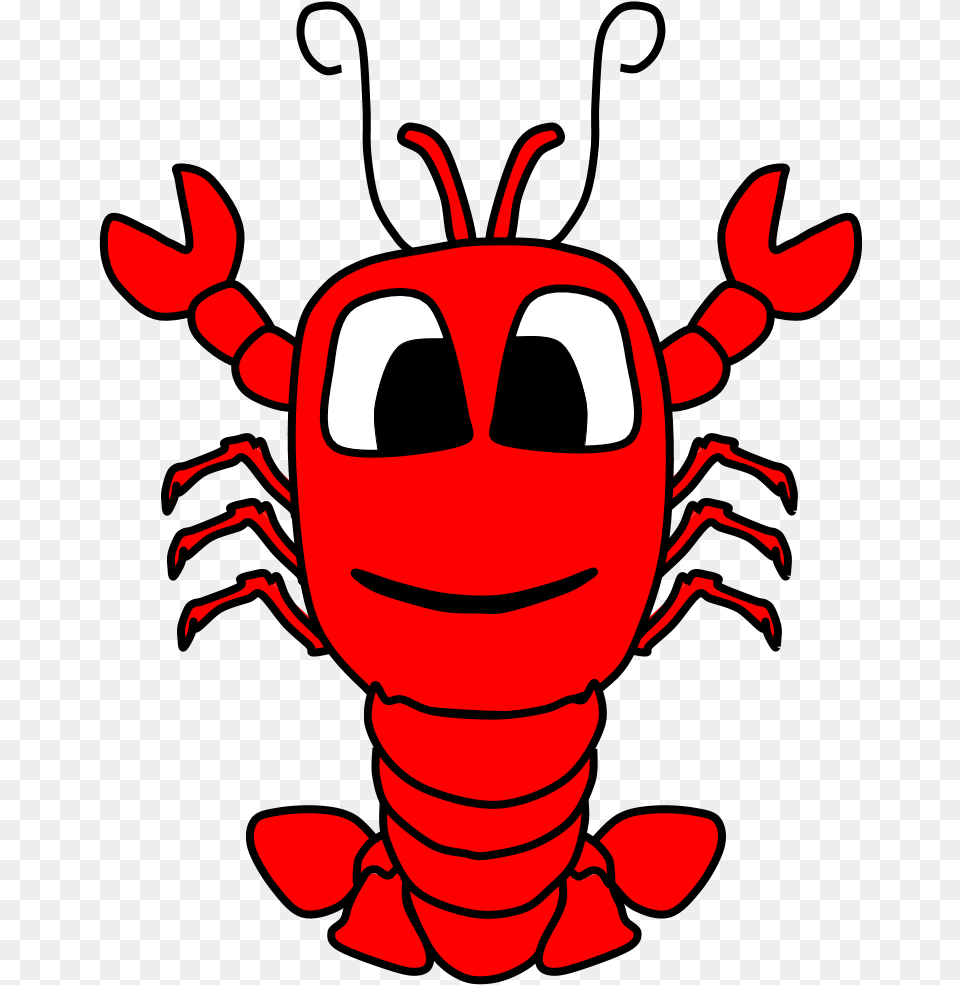 Lobster Big Eyes Cartoon Animal Cartoon Lobster, Food, Seafood, Crawdad, Invertebrate Png