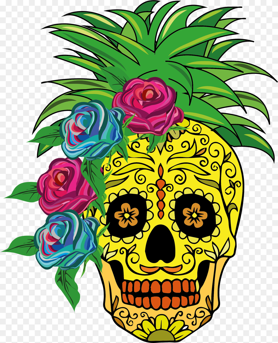 Loca Wall Tapestry Wall Art Skull Flower Print Bedroom Tapestry, Graphics, Floral Design, Produce, Food Png