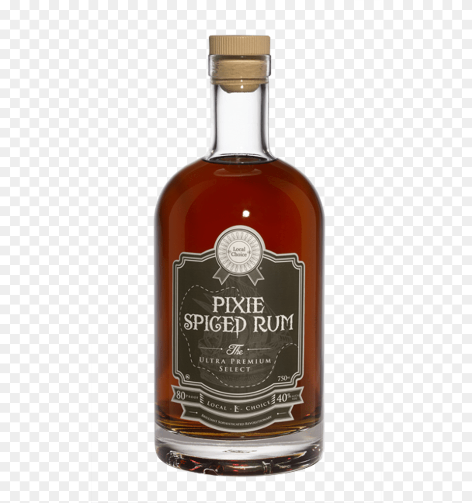 Local Choice Pixie Spiced Rum Glass Bottle, Alcohol, Beverage, Liquor, Food Png Image