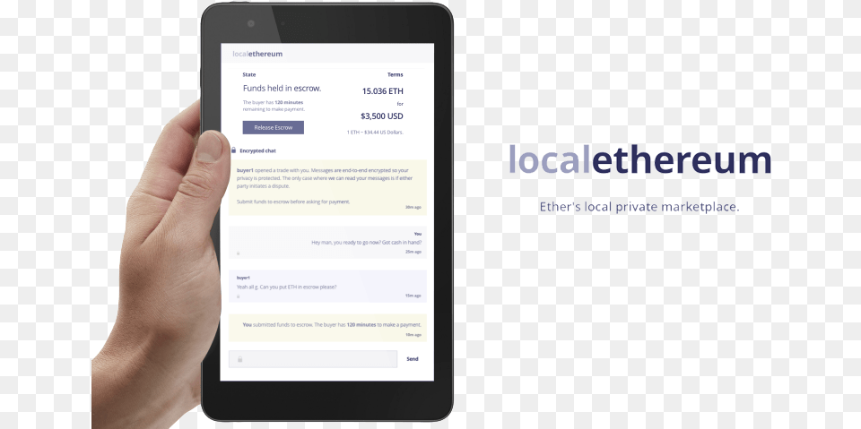 Localethereum Funds In Escrow, Computer, Electronics, Tablet Computer, Text Free Transparent Png