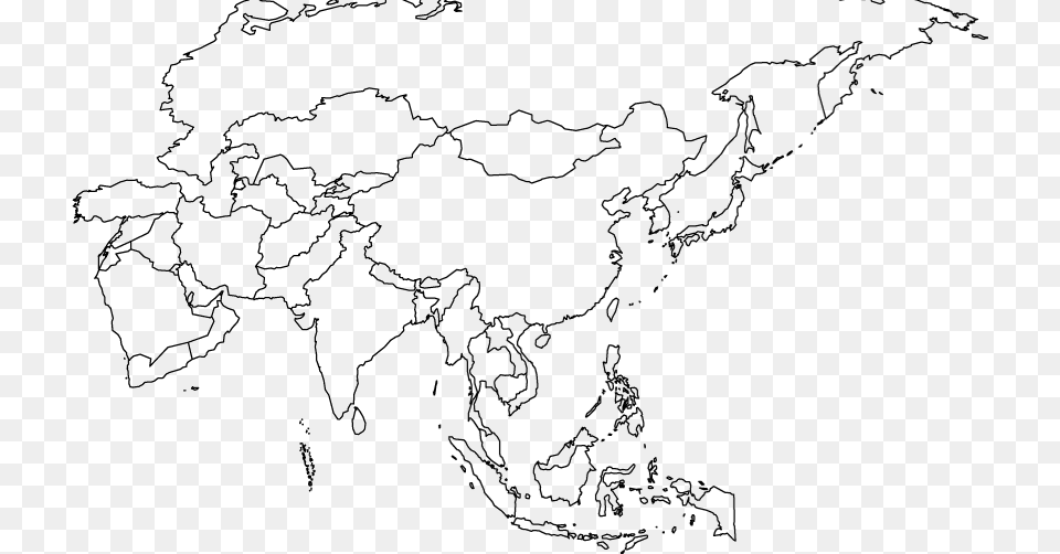 Location Asia Map Political Blank, Chart, Plot, Atlas, Diagram Free Transparent Png