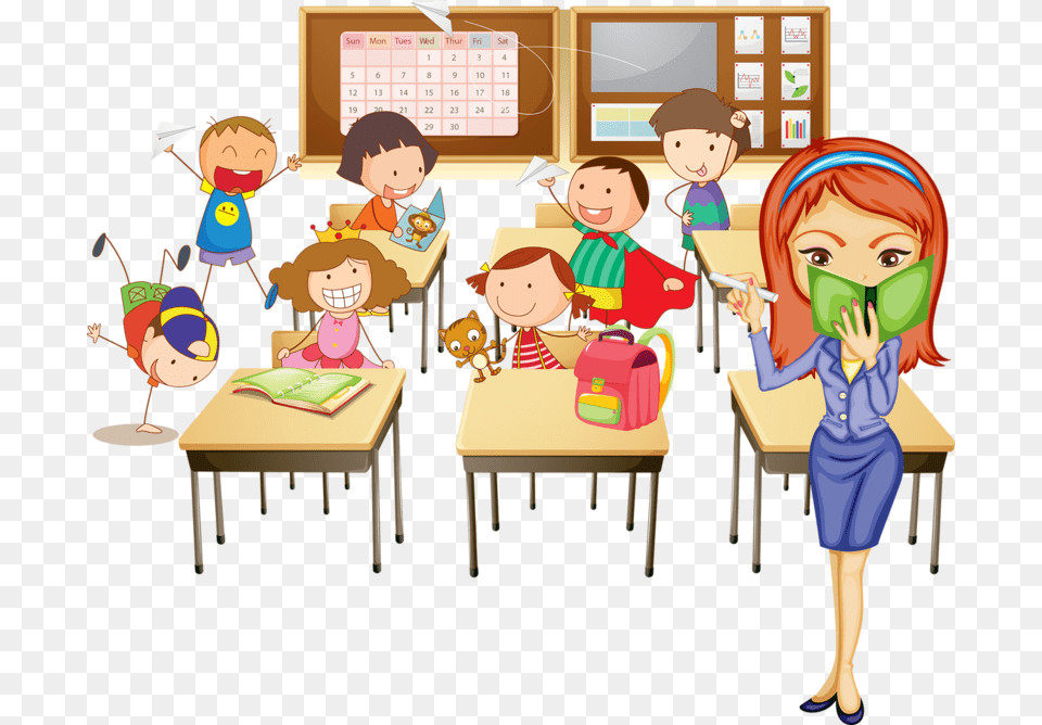 Location Clipart School Room Crazy Students In Class, Architecture, Building, Adult, Publication Free Png Download