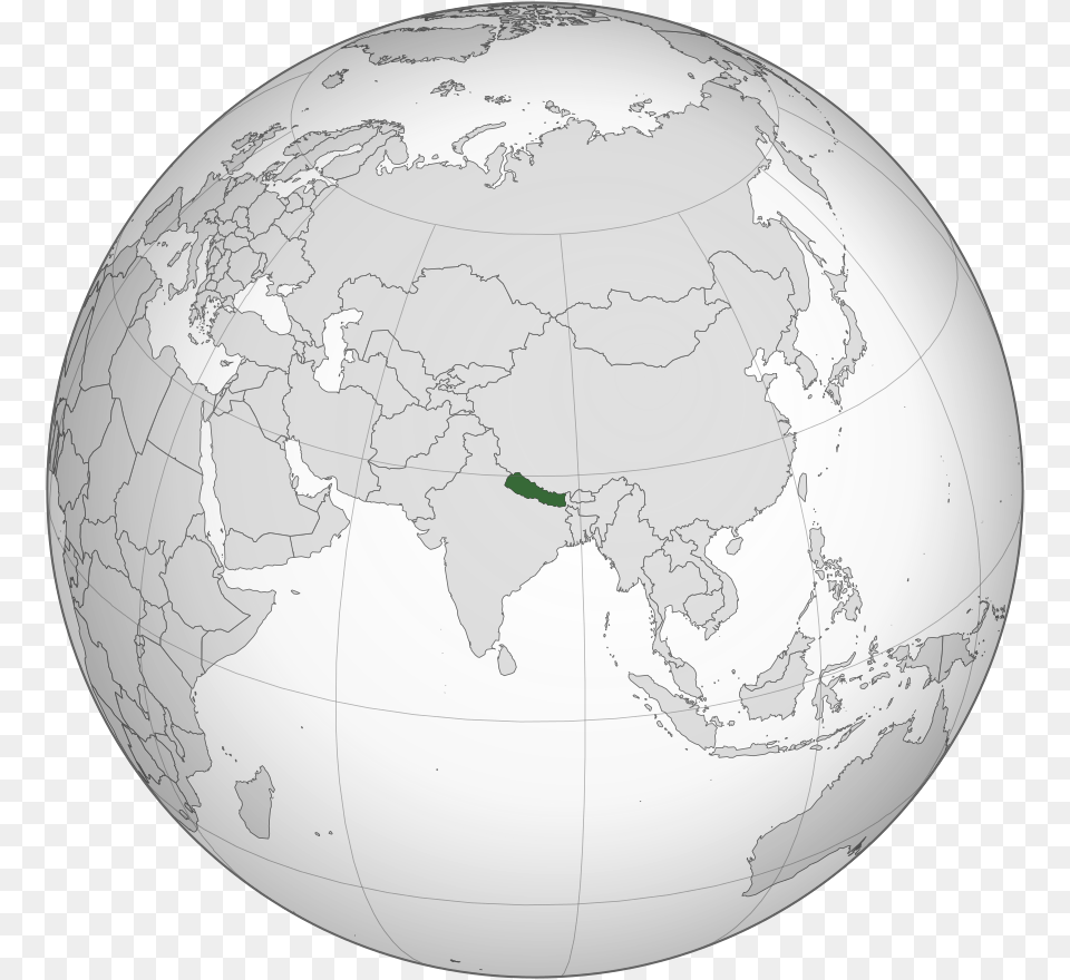 Location Of Nepal Siberian Crane Migration Map, Astronomy, Outer Space, Planet, Globe Free Png Download