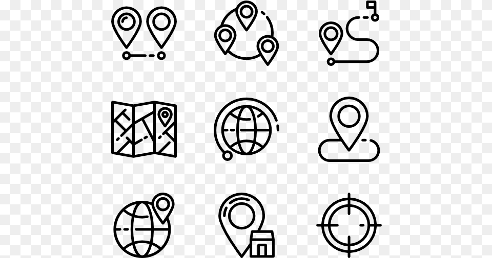 Location Outlined Design Vector Icon, Gray Free Png
