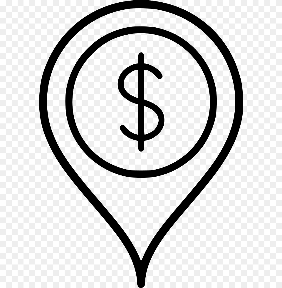 Location Pin Dollar Map Pointer Location Comments Emblem, Stencil Png