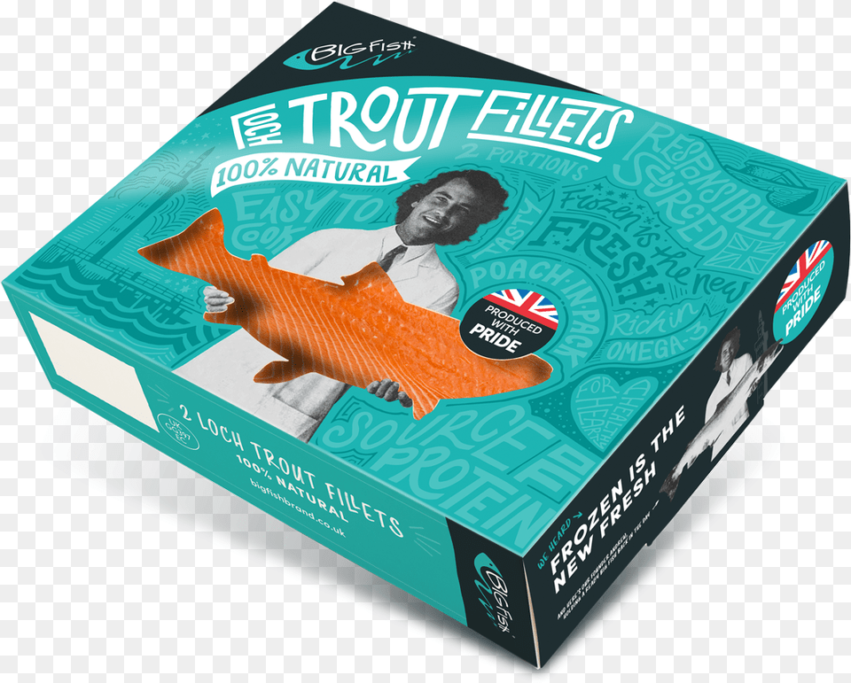 Loch Reared Trout Fillets Are Rich In Fish Smoked Packaging Design, Adult, Animal, Male, Man Free Png Download