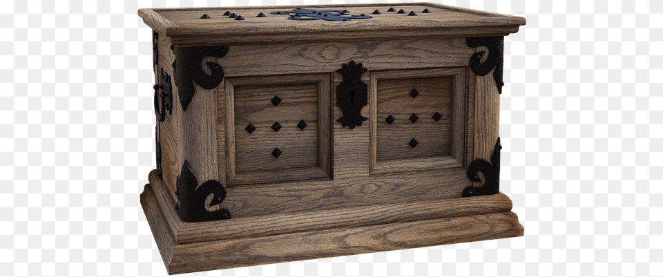 Lock Box Wooden Metal Key Chest Pirate Wood Trunk, Table, Furniture, Coffee Table, Crate Free Png Download