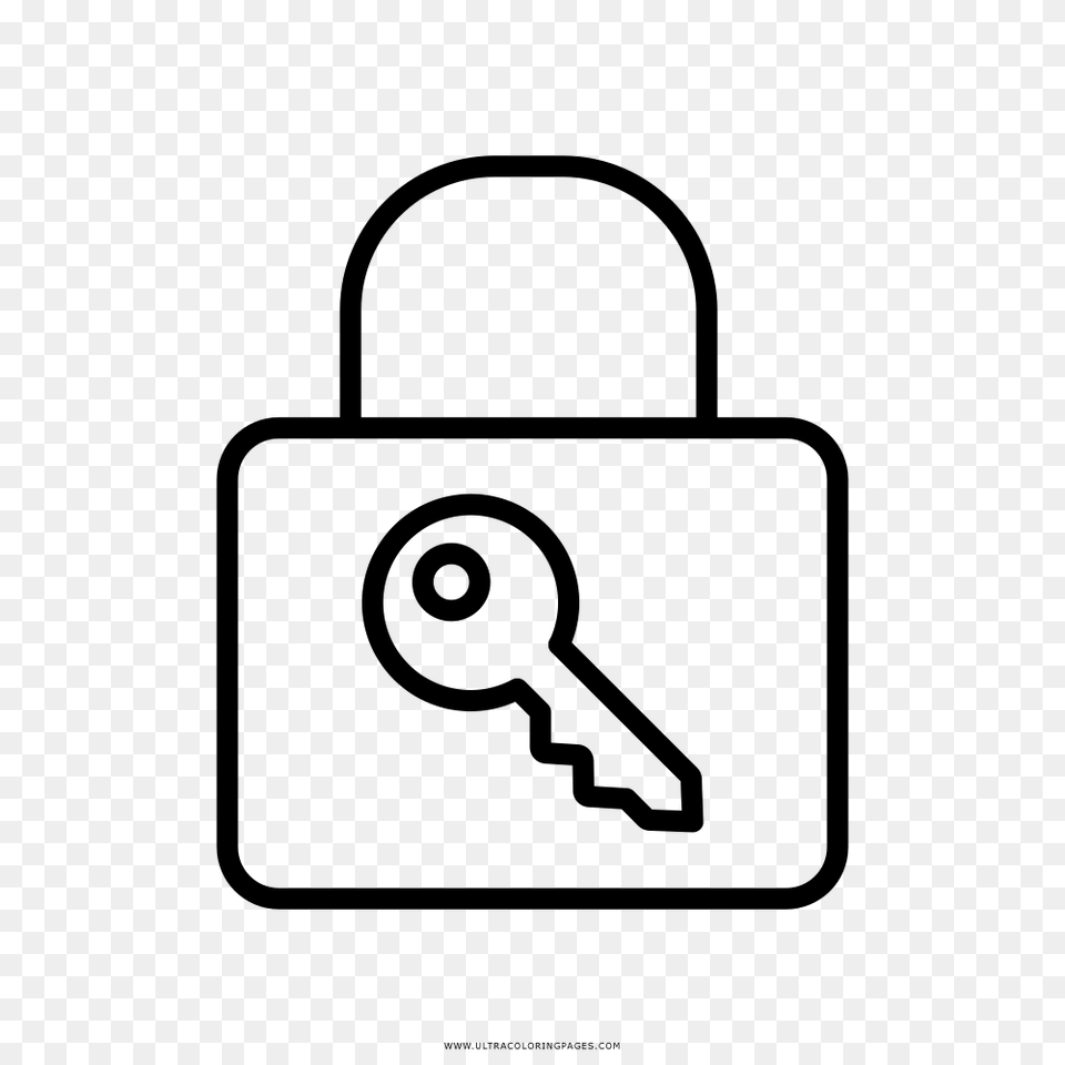 Lock Clipart Colouring, Gray Png