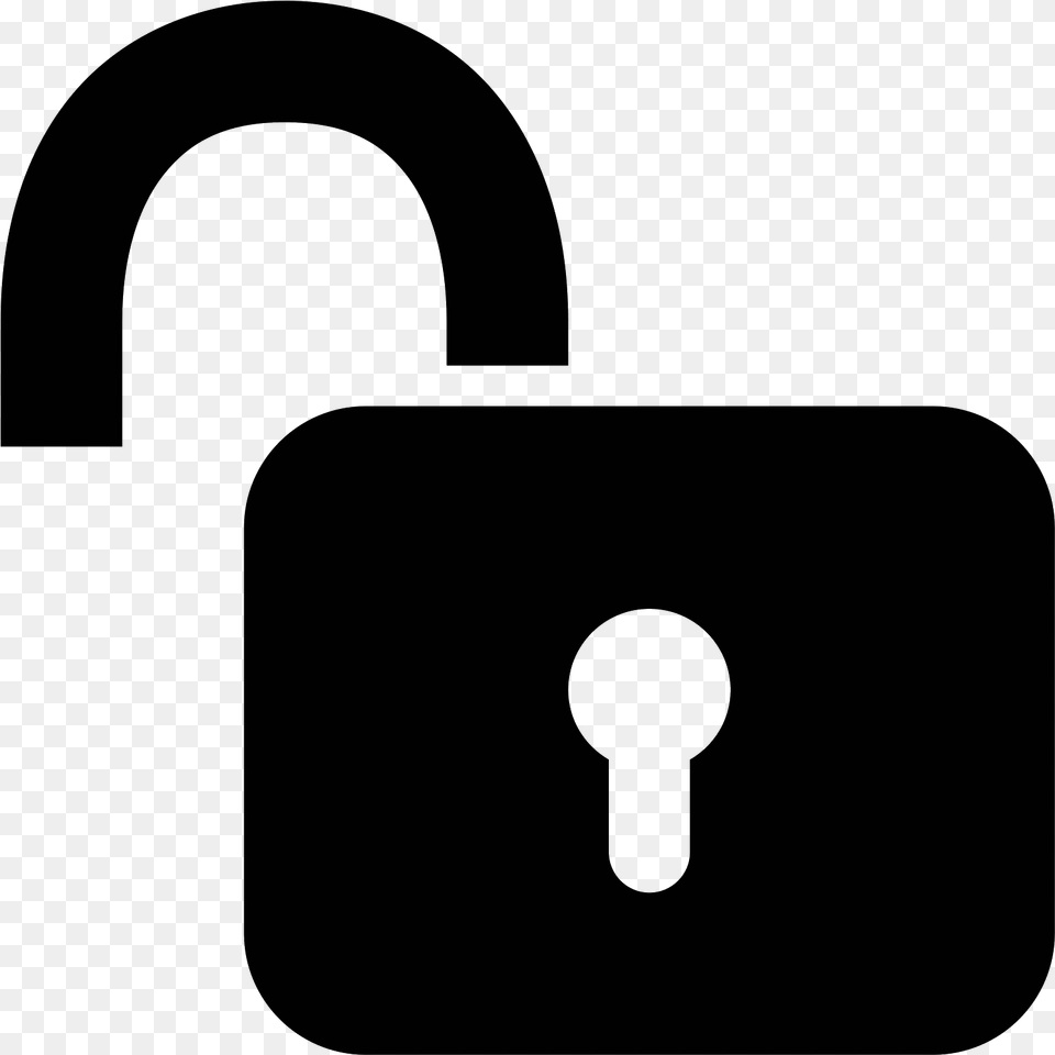 Lock Hole Unlocked Lock Icon, Gray Free Png